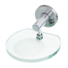 Saboneteira Parede Metal e Vidro Redonda Easy Prata