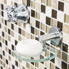 Saboneteira Parede Metal e Vidro Redonda Easy Prata