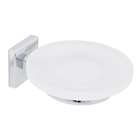 Saboneteira Parede Metal e Vidro Redonda Cube Celite