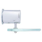 Saboneteira Parede Metal, Plástico e Vidro Redonda Fit Prata