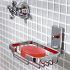 Saboneteira Parede Metal Retangular Santiago Prata