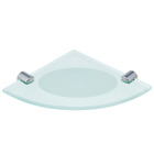 Saboneteira Parede Vidro Oval Prata