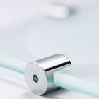 Saboneteira Parede Vidro Oval Prata