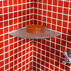 Saboneteira Parede Vidro Oval Prata