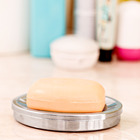 Saboneteira Pia Metal Oval Versailles Prata