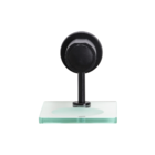 Saboneteira Porta Sabonete Vidro Banheiro Lavabo Preto Luxo