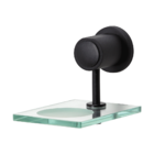 Saboneteira Porta Sabonete Vidro Banheiro Lavabo Preto Luxo