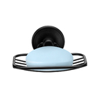 Saboneteira Preta Aramada Com Fixa Com Adesivo Para Banheiro