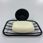 Saboneteira Preta Aramada Com Fixa Com Adesivo Para Banheiro