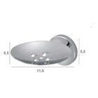 Saboneteira Redonda em Inox Cromado de Parede Para Box Hotel