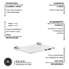 Saboneteira Suporte Vidro Para Banheiro Fenda Metal Alto Bril