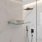 Saboneteira Suporte Vidro Para Banheiro Fenda Metal Alto Bril