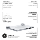 Saboneteira Suporte Vidro Para Banheiro Kit 2 Peças Fenda Alt