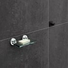 Saboneteira Vidro Suporte Metal Alto Brilho Atenas