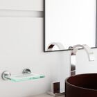 Saboneteira Vidro Suporte Metal Escovado Atenas