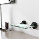 Saboneteira Vidro Suporte Metal Preto Fosco Atenas