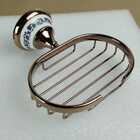 Saboneteira Vintage Retrô Rosê Gold com Porcelana 80304RP