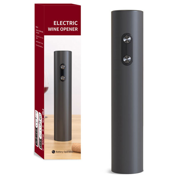 Saca Rolha Abridor Eletrico Home&co Plástico Vinho Preto