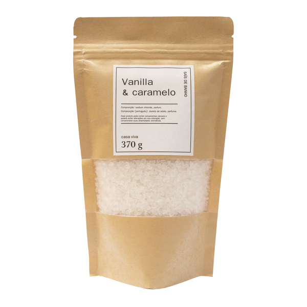 Sachê Sais de Banho 370ml Vanilla e Caramelo Casa Viva