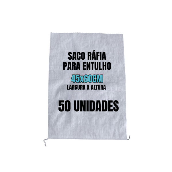 Saco de Entulho em Ráfia 45x60cm 50 Unidades Sacaria ISAC