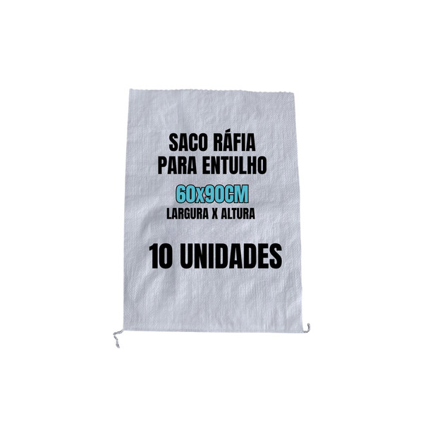 Saco de Entulho em Ráfia 60x90cm 10 Unidades Sacaria ISAC