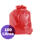 Saco De Lixo 100 L Vermelho 75 X 85 Médio - Com 100 Sacos