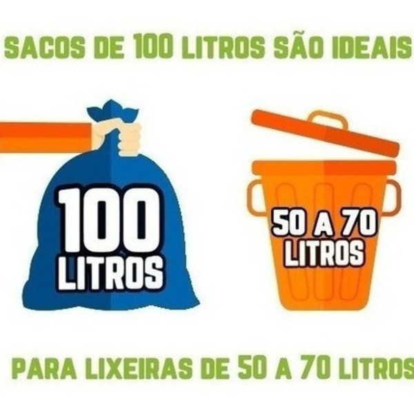 Saco De Lixo 100 Litros 100 Un Preto Reforçadíssimo