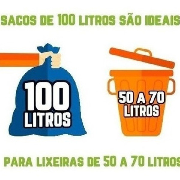 Saco De Lixo 100 Litros 100 Un Preto Reforçadíssimo Preto