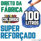 Saco De Lixo 100 Litros 100un Colorido Super Reforçado