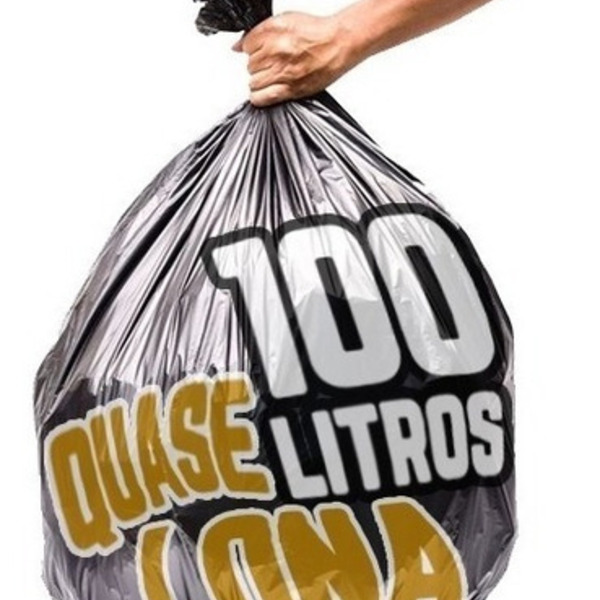 Saco De Lixo 100 Litros 400 Un Preto Quase Lona Preto