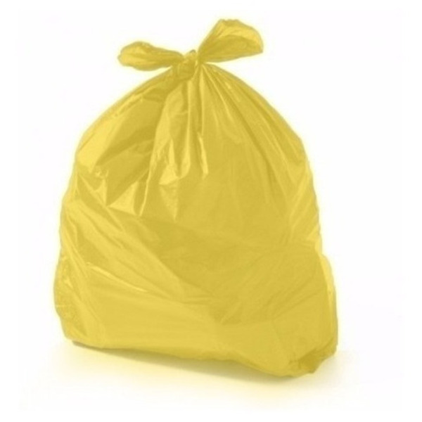 Saco De Lixo 100 Litros Colorido Amarelo Comum Com 100un