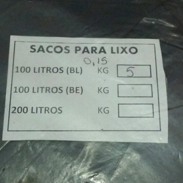 Saco De Lixo 100 Litros Extra Reforçado 5kg Preto