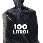 Saco De Lixo 100 Litros Reforçado 100unid + Brinde 60l Preto