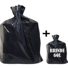 Saco De Lixo 100 Litros Reforçado 100unid + Brinde 60l Preto