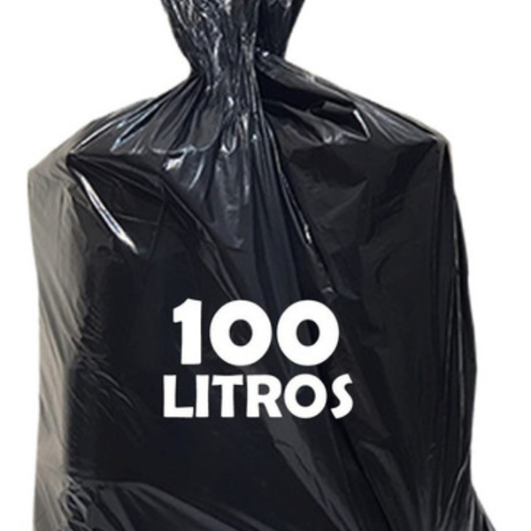 Saco De Lixo 100 Litros Resistente ( Pct 100 Unid ) Preto