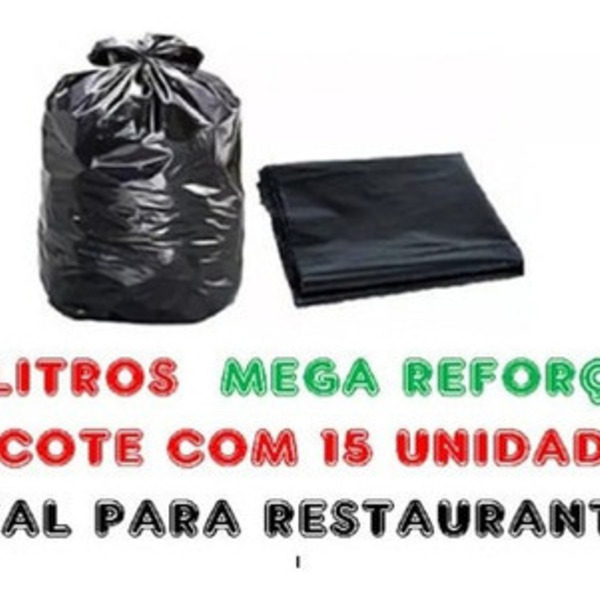 Saco De Lixo 100 Litros Super Reforçado - P/ Lixo Pesado Preto