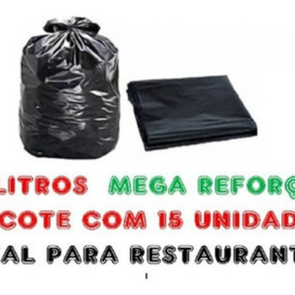 Saco De Lixo 100 Litros Super Reforçado - P/ Lixo Pesado Preto
