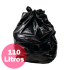Saco De Lixo 110 L Preto 80 X 100 X 40 H3 - Com 100 Sacos