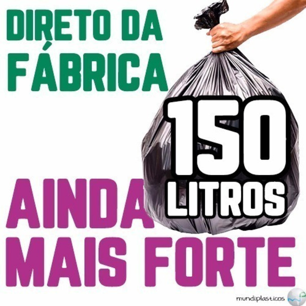 Saco De Lixo 150 Litros 100 Un Preto Ainda Mais Forte Preto