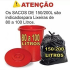 Saco De Lixo 200 Litros Preto Extra Reforçado 100 Unid Preto