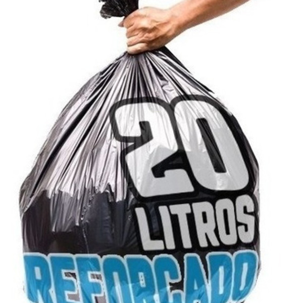 Saco De Lixo 20 Litros 100 Un Preto Reforçado Preto