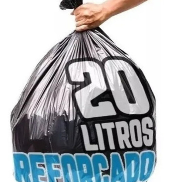 Saco De Lixo 20 Litros 100 Und Preto Reforçado Promoção Preto