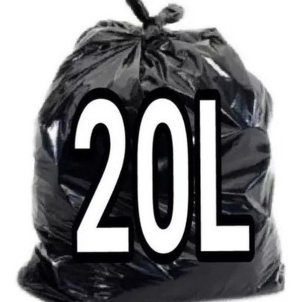 Saco De Lixo 20 Litros  1º Linha  - 100 Unidades Preto