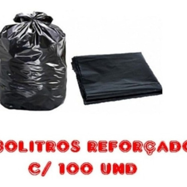Saco De Lixo 30l Preto Reforçado 100 Unidades Fabricante Preto