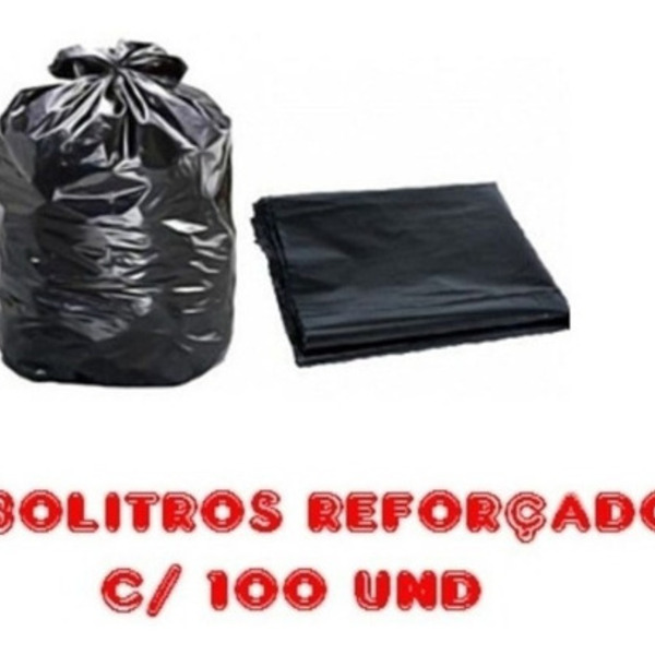 Saco De Lixo 30l Preto Reforçado 100 Unidades Fabricante Preto