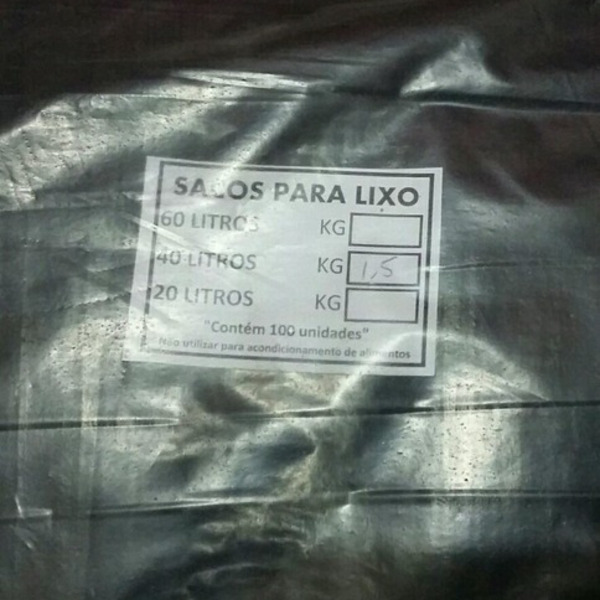 Saco De Lixo 40 Litros Preto Com 100 Unidades Resistente Preto