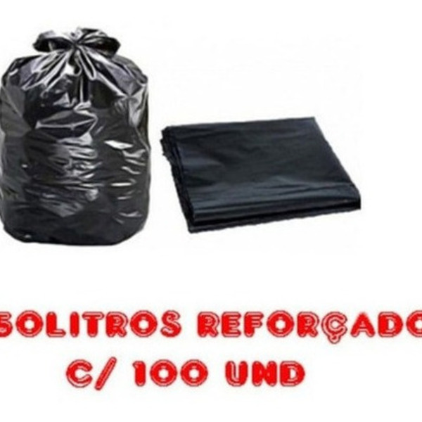 Saco De Lixo 50l Preto Reforçado 100 Unidades Fabricante