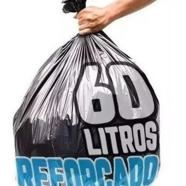 Saco De Lixo 60 Litros 100 Un Preto Reforçado Otima Qualidad