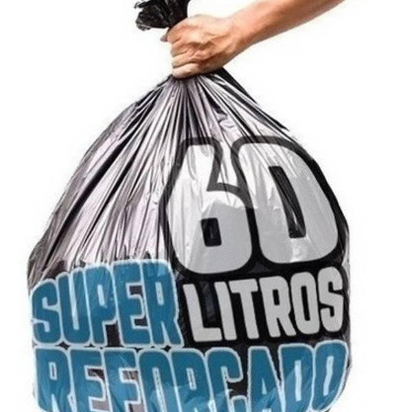 Saco De Lixo 60 Litros 100 Un Preto Super Reforçado Preto