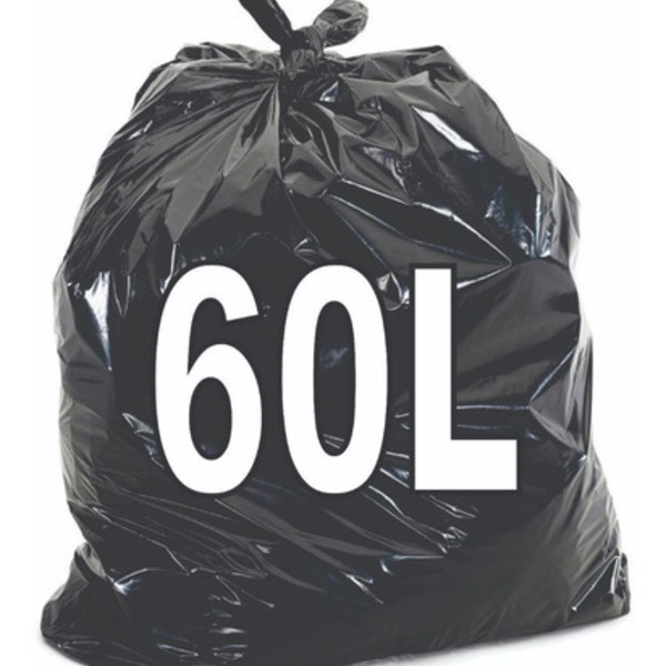 Saco De Lixo 60 Litros 100 Unidades Preto